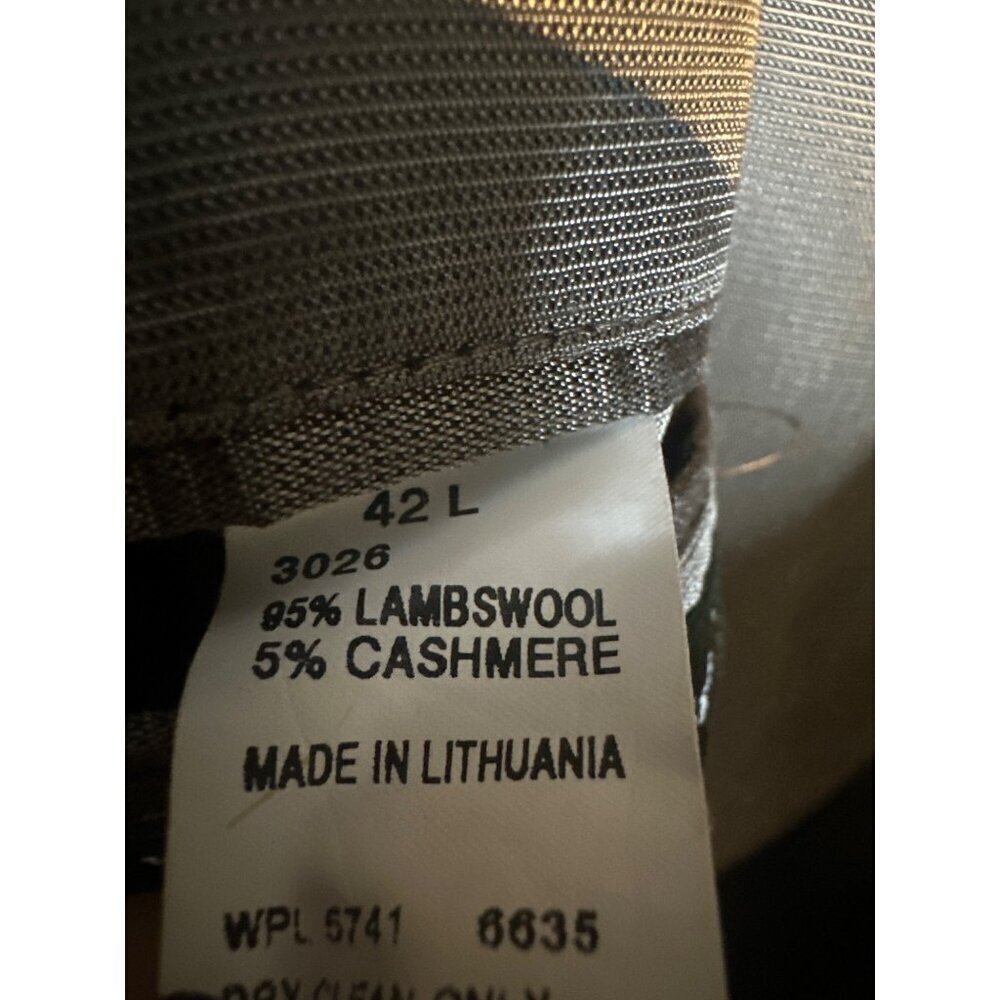 Oscar de la Renta Mens Large Brown Plaid Lambswool Cashmere Sport Coat Old Money - Picture 7 of 8